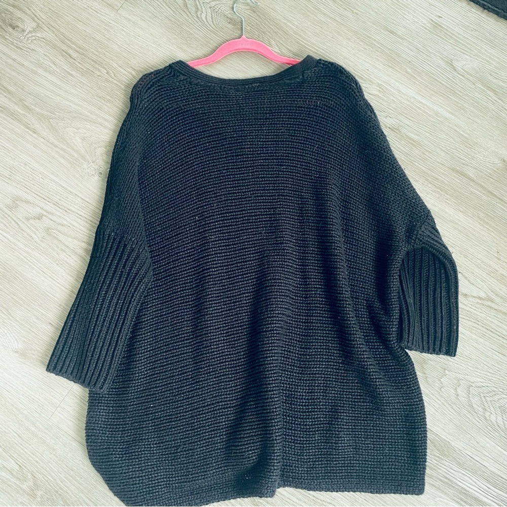 NOISY MAY KNITTED BLACK Women's Gray V-Neck Sweater Size XL